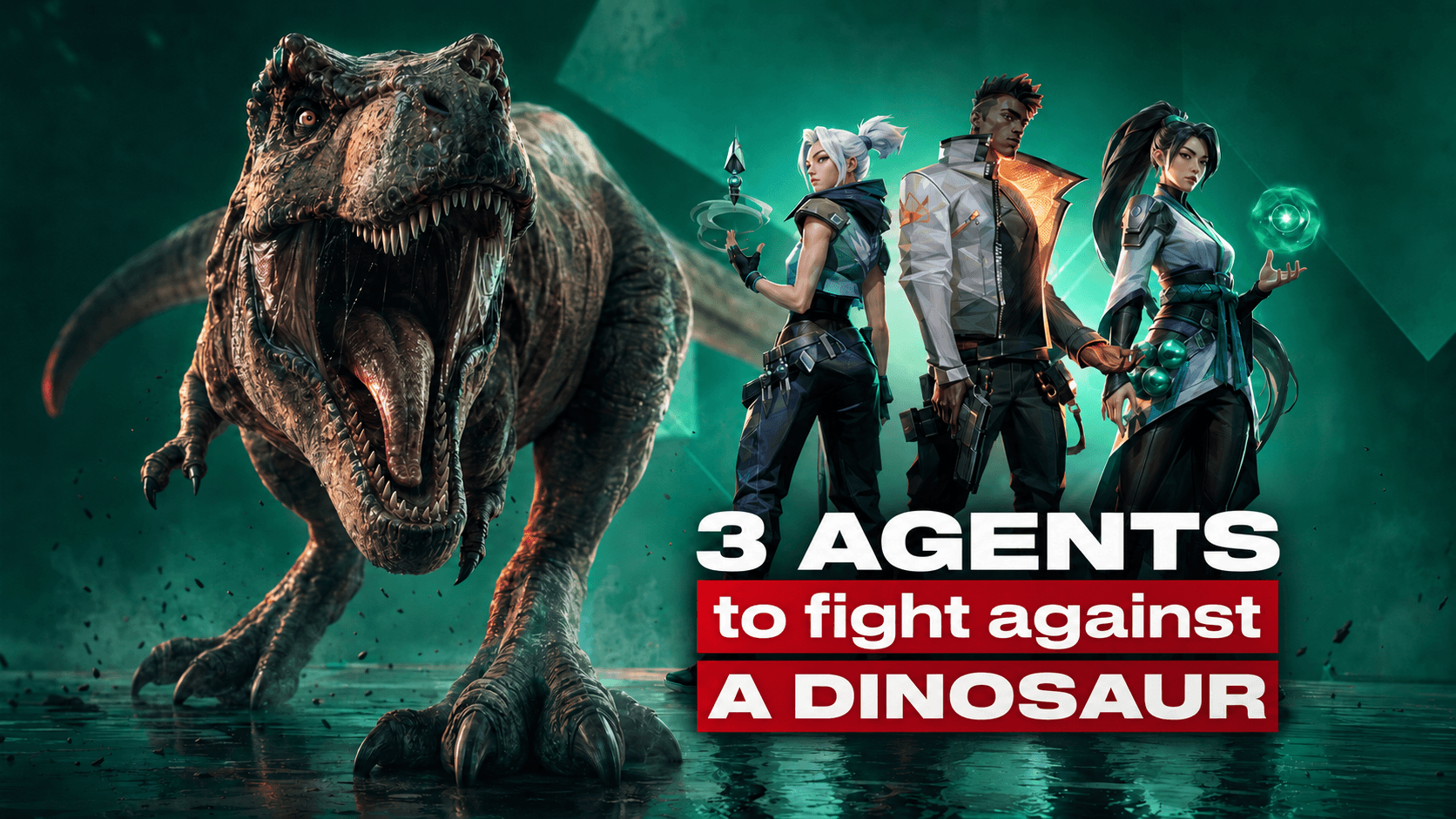 3 Agents vs. a Dinosaur