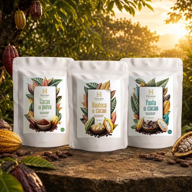Diseño de empaque para Harmony Superfoods. Ilustré hojas y elementos botánicos con variaciones de color según cada producto, para diferenciar la línea de forma sutil y mantener una composición armoniosa.

El uso del blanco refuerza una percepción limpia, premium y de alta calidad, conectando con el valor natural del cacao, reconocido por su riqueza en flavonoides y antioxidantes.

Logo proporcionado por el cliente.

#PackagingDesign #FoodPackaging #BrandIdentity #cocoabranding